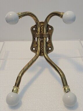 Vtg Hardware Reproduction Victorian Quad Hook Porcelain Ball